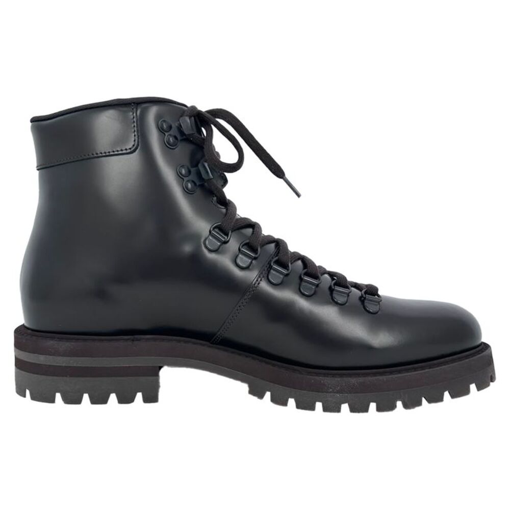 Common Projects Lace-Up Hiking Boots in Black Leather
